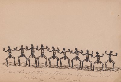 Kwatkwat - Aborigeni del Nuovo Galles del Sud che tengono un corroboree da Tommy McRae